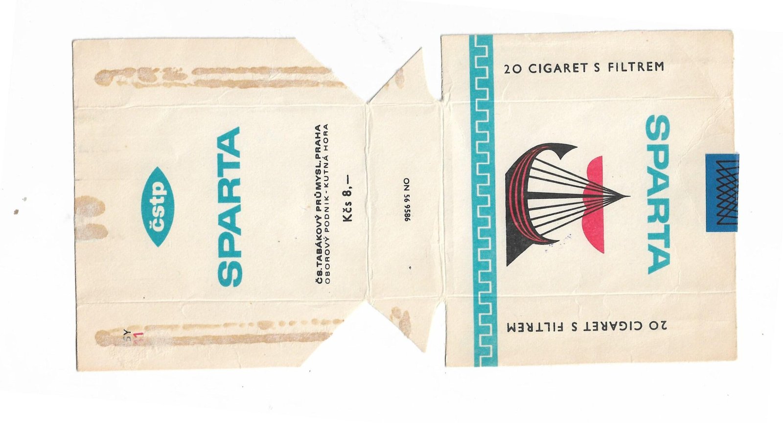 MARQUILLA SPARTA 20 CIGARRILLOS CHECOSLOVAQUIA