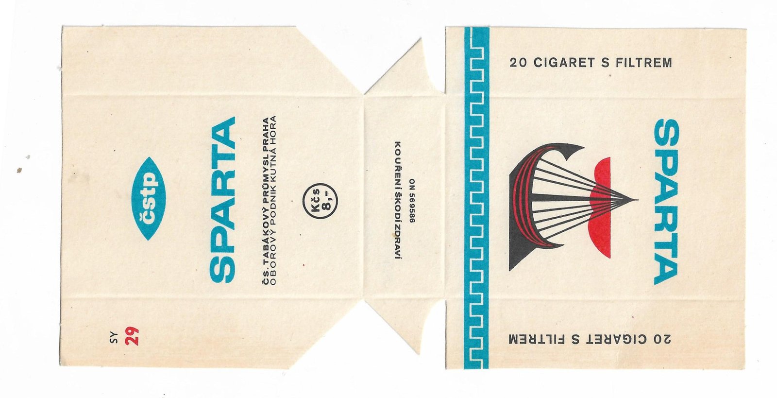 MARQUILLA SPARTA 20 CIGARRILLOS CHECOSLOVAQUIA