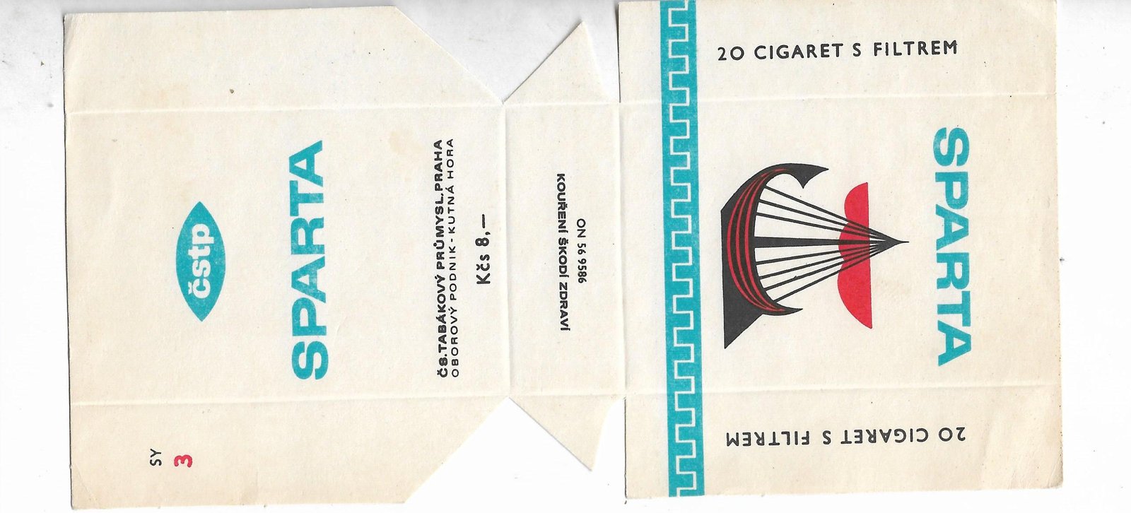 MARQUILLA SPARTA 20 CIGARRILLOS CHECOSLOVAQUIA
