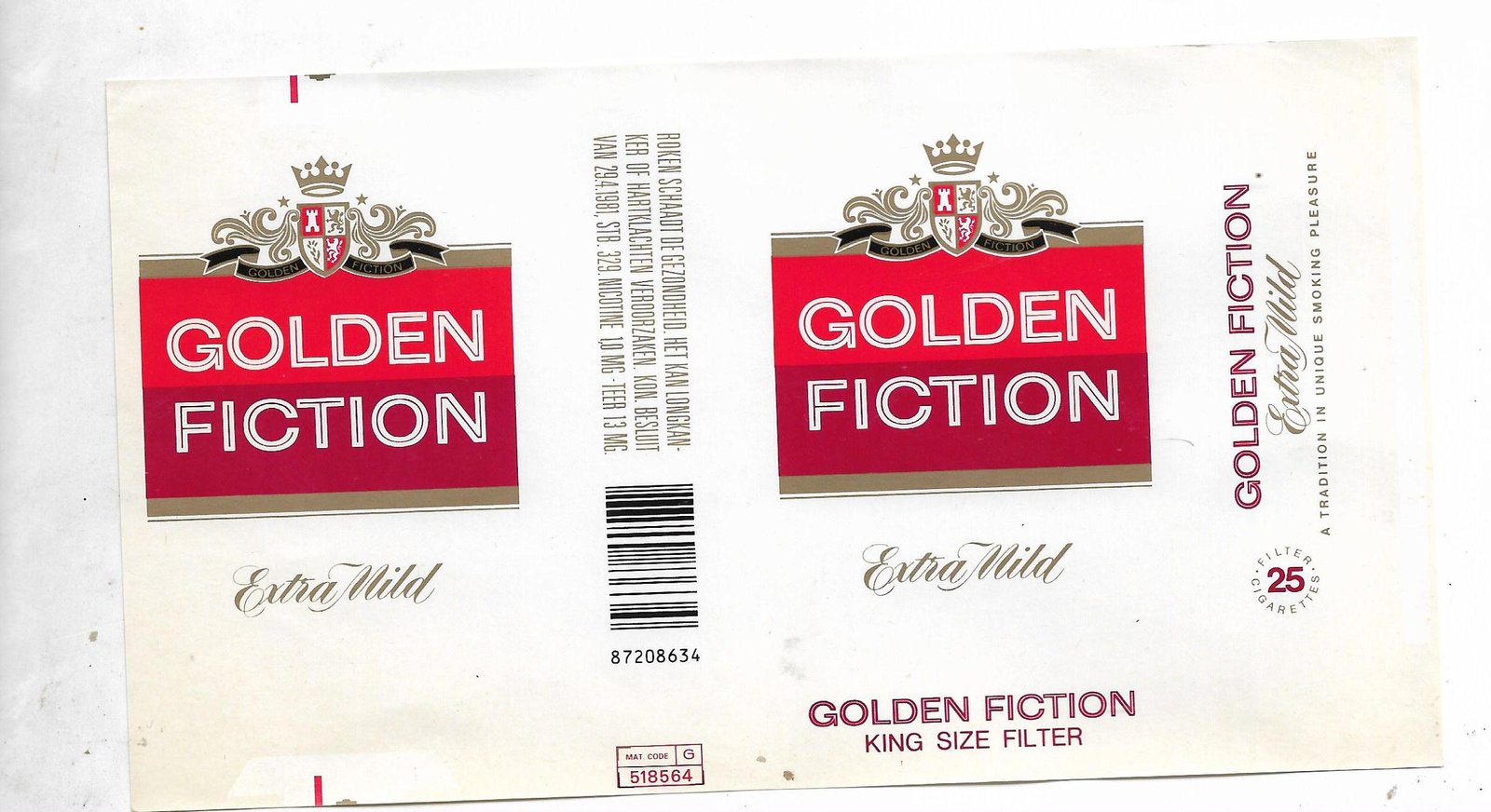 MARQUILLA GOLDEN FICTION 25 CIGARRILLOS HOLANDA