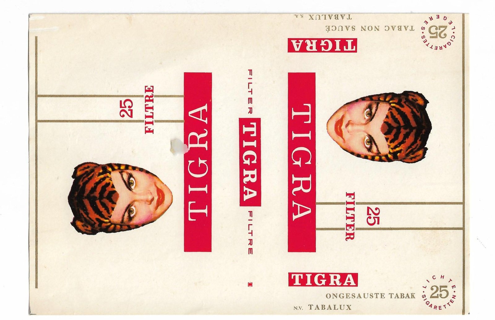 MARQUILLA TIGRA 25 CIGARRILLOS CHECOSLOVAQUIA