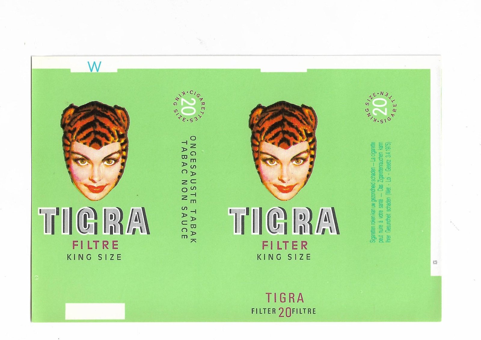 MARQUILLA TIGRA 20 CIGARRILLOS CHECOSLOVAQUIA