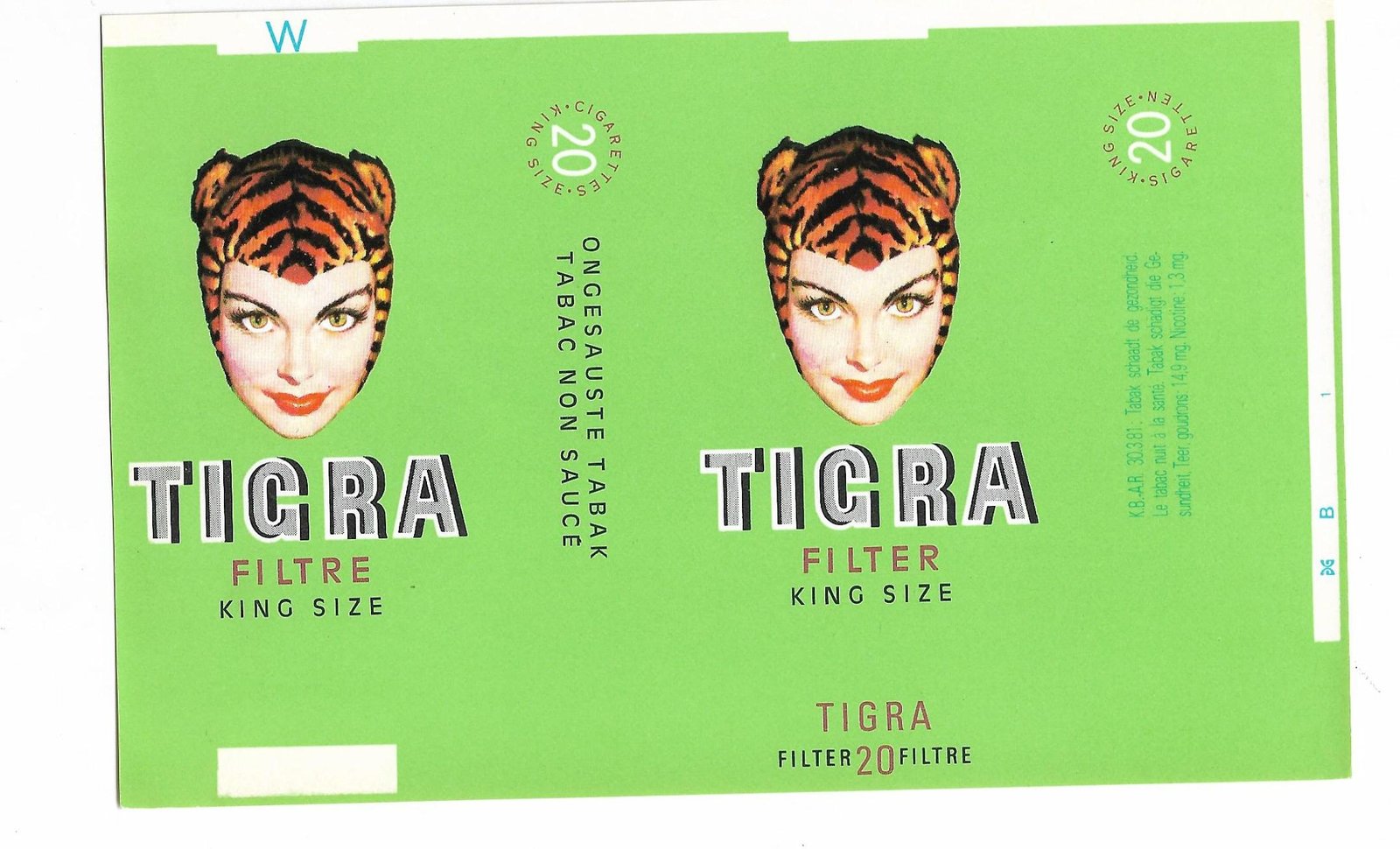 MARQUILLA TIGRA 20 CIGARRILLOS CHECOSLOVAQUIA