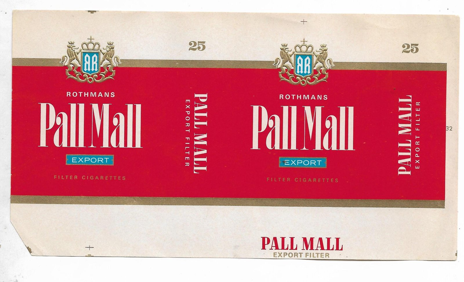 MARQUILLA PALLMALL 25 CIGARRILLOS HOLANDA