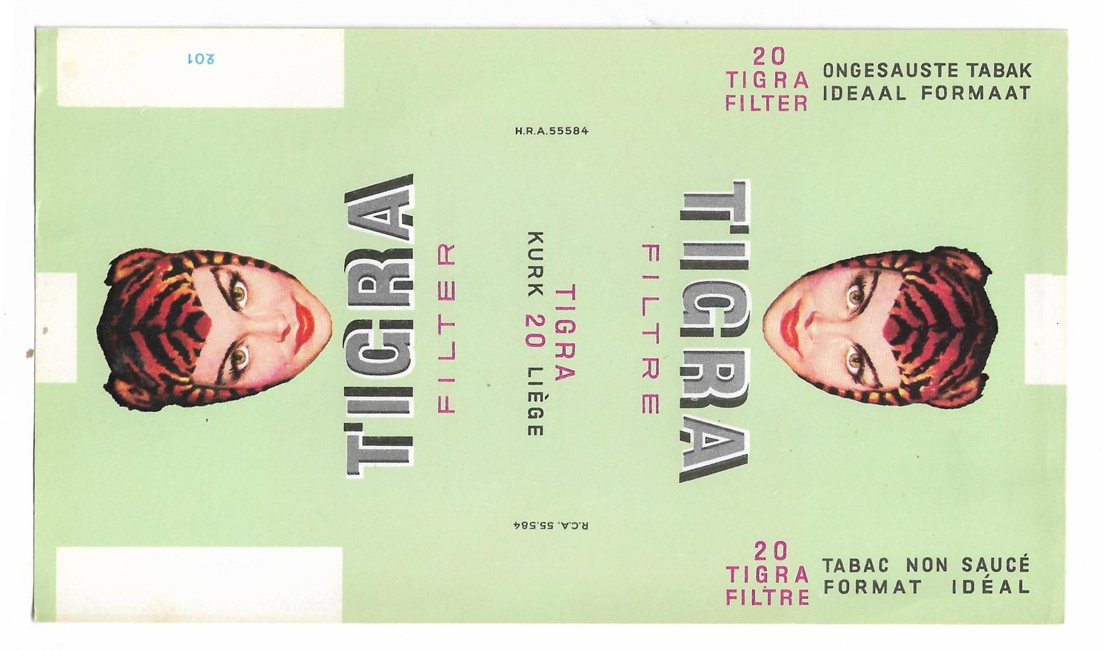 MARQUILLA TIGRA 20 CIGARRILLOS CHECOSLOVAQUIA