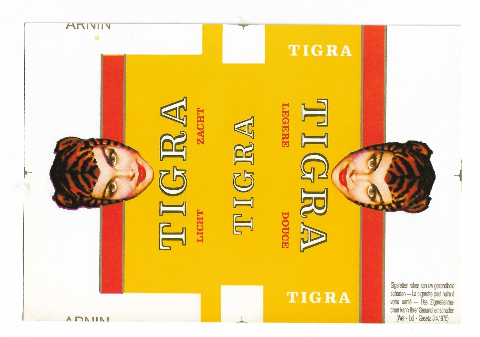 MARQUILLA TIGRA 25 CIGARRILLOS CHECOSLOVAQUIA