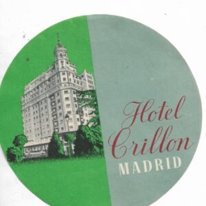 CALCOMANIA DEL HOTEL CRILLON MADRID