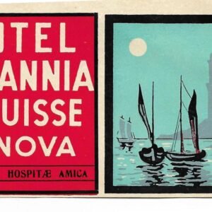 CALCOMANIA DEL HOTEL BRITANNIA & SUISSE GENOVA
