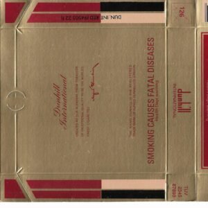 MARQUILLA DUNHILL 20 CIGARRILLOS NUEVA ZELANDA