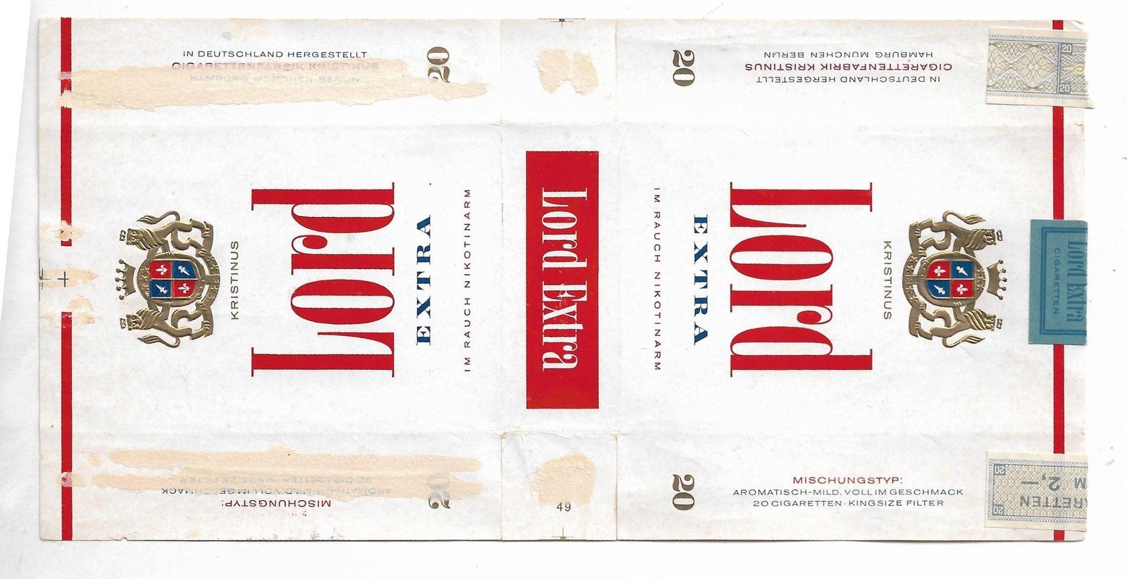 MARQUILLA LORD 20 CIGARRILLOS ALEMANIA