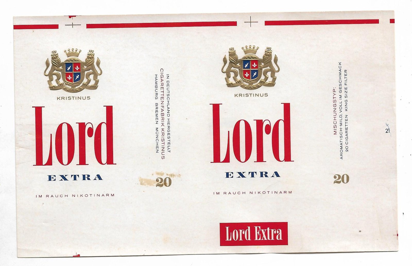MARQUILLA LORD 20 CIGARRILLOS ALEMANIA