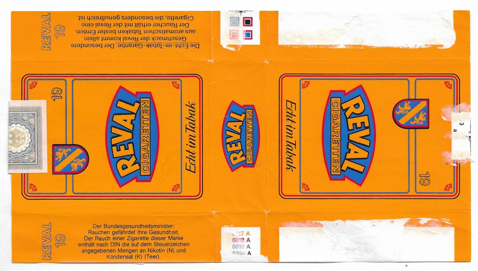 MARQUILLA REVAL 19 CIGARRILLOS ALEMANIA