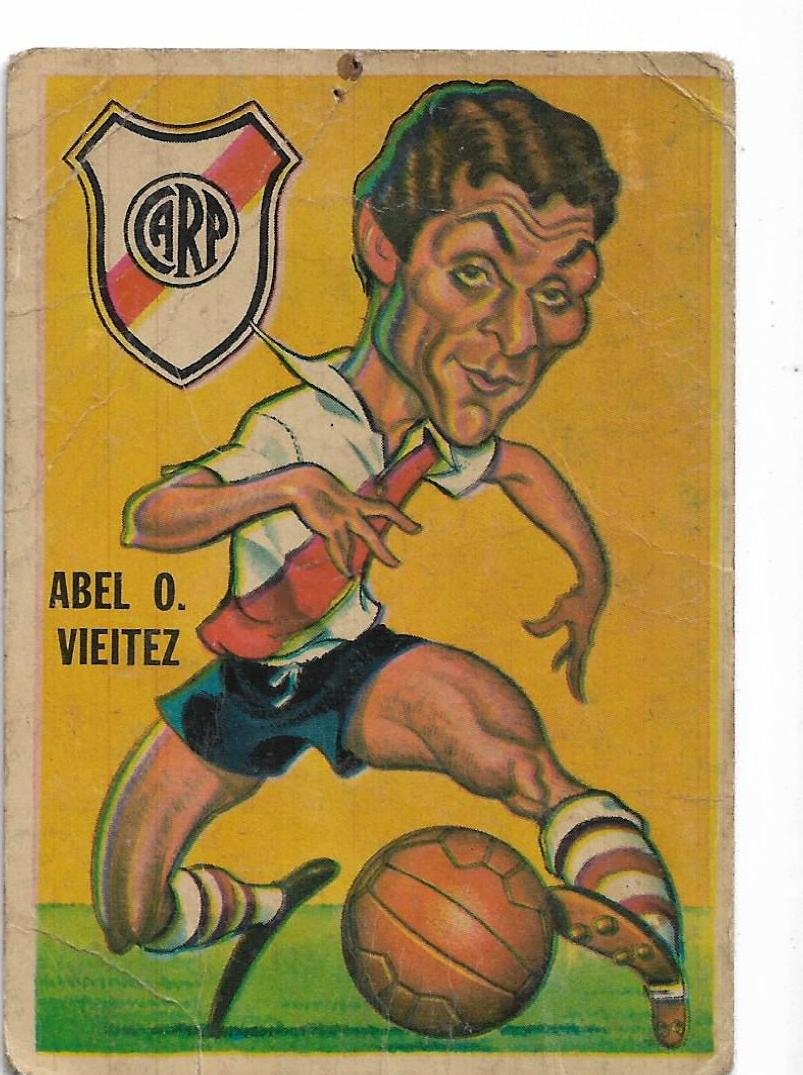 FIGURITA DEL ALBUM GOLASO TARJETON FUTBOL 1965 ABEL OMAR VIEITEZ N° 39