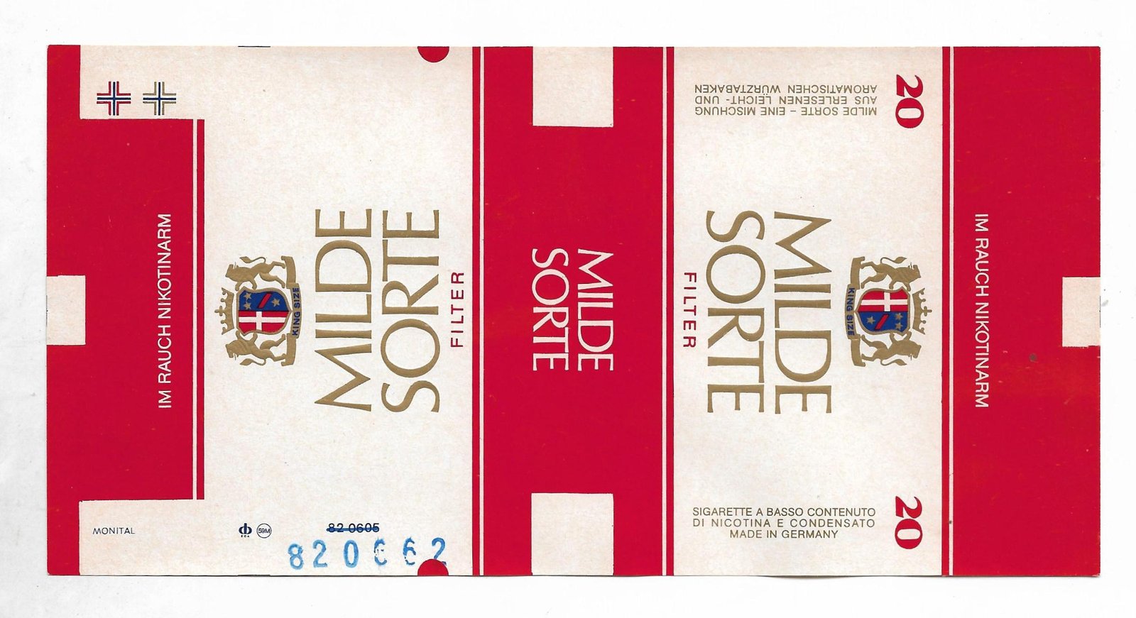 MARQUILLA MILDE SORTE 20 CIGARRILLOS ALEMANIA