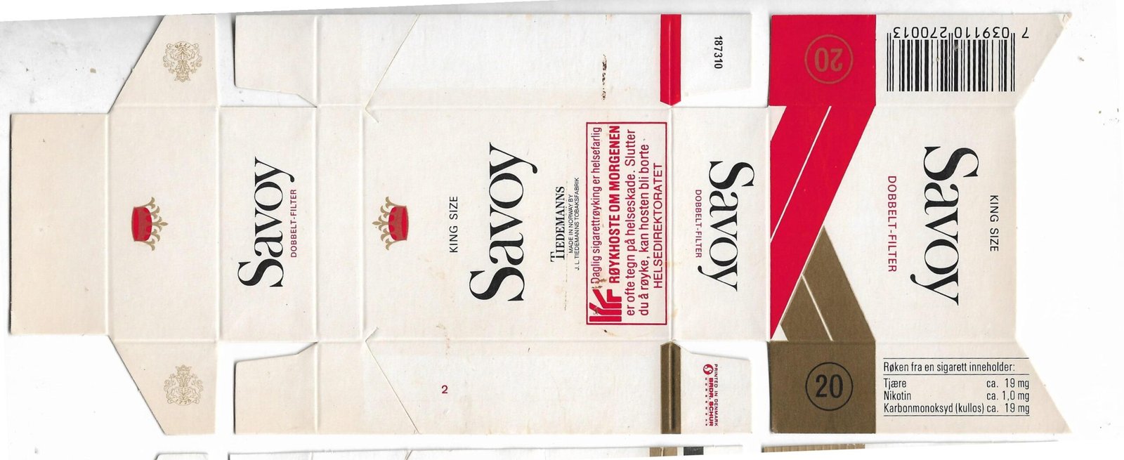MARQUILLA SAVOY 20 CIGARRILLOS NORUEGA BOX