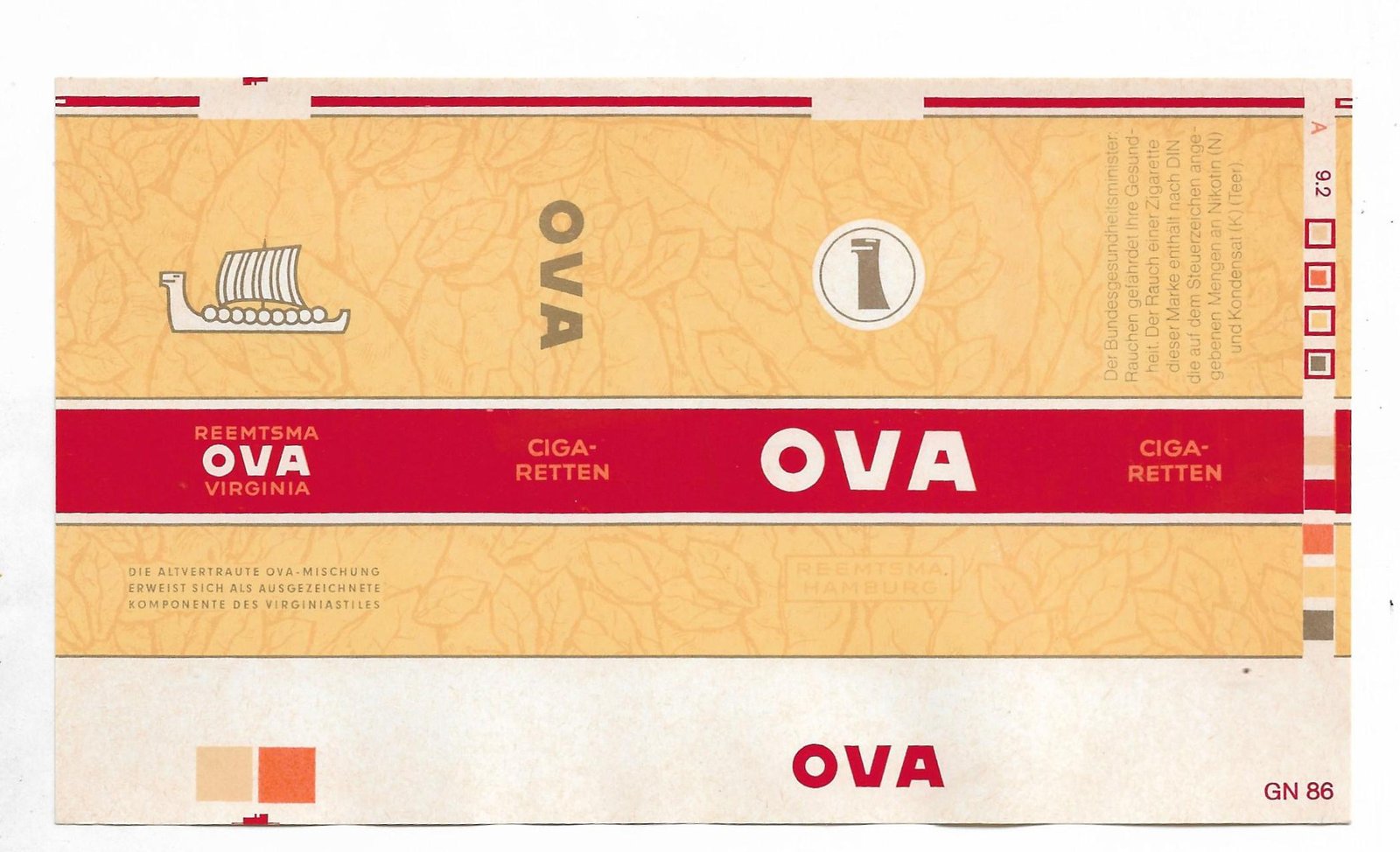 MARQUILLA OVA 20 CIGARRILLOS ALEMANIA