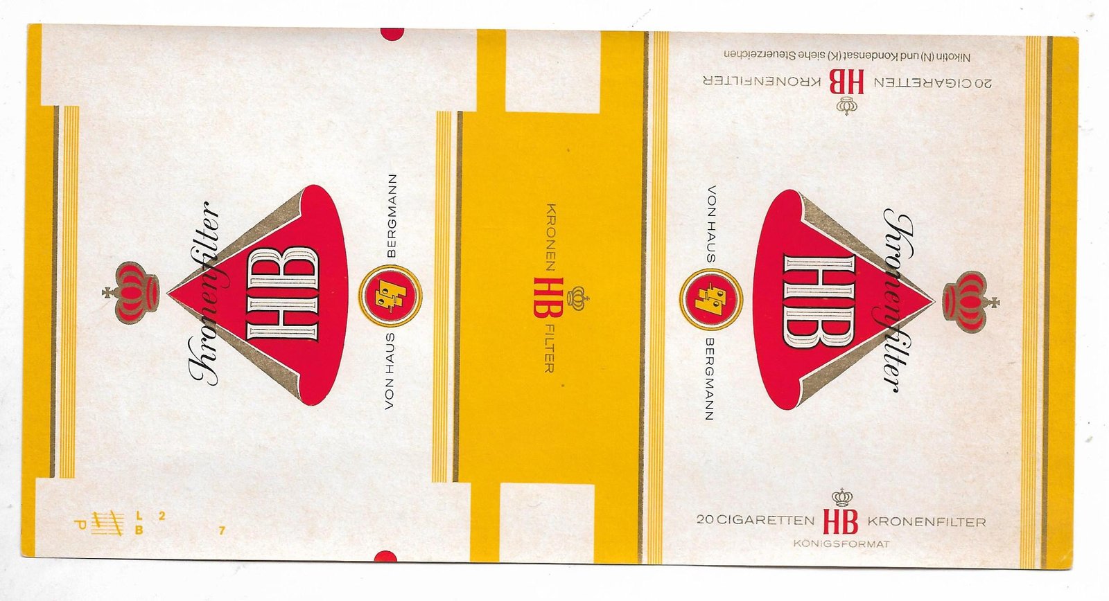 MARQUILLA KRONENFILTER 20 CIGARRILLOS ALEMANIA