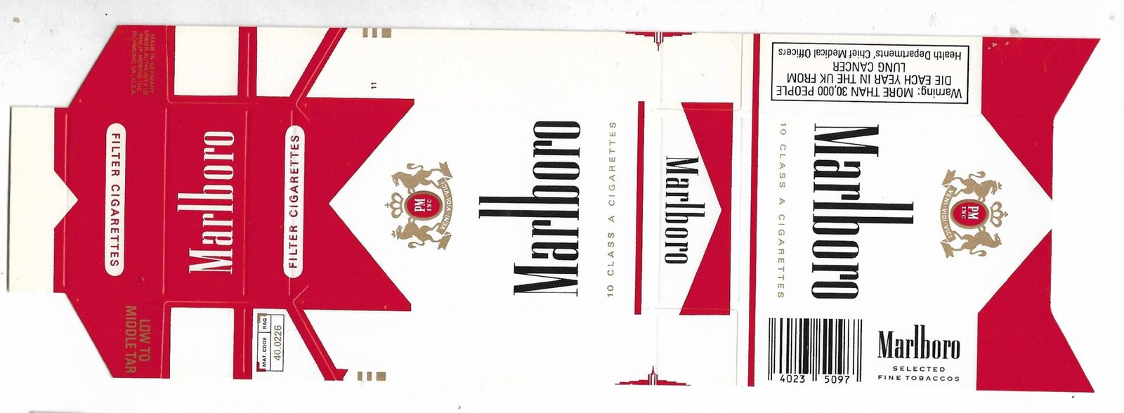 MARQUILLA MARLBORO 10 CIGARRILLOS ALEMANIA BOX