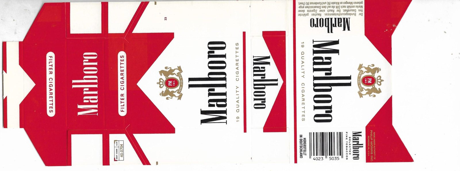 MARQUILLA MARLBORO 19 CIGARRILLOS ALEMANIA BOX