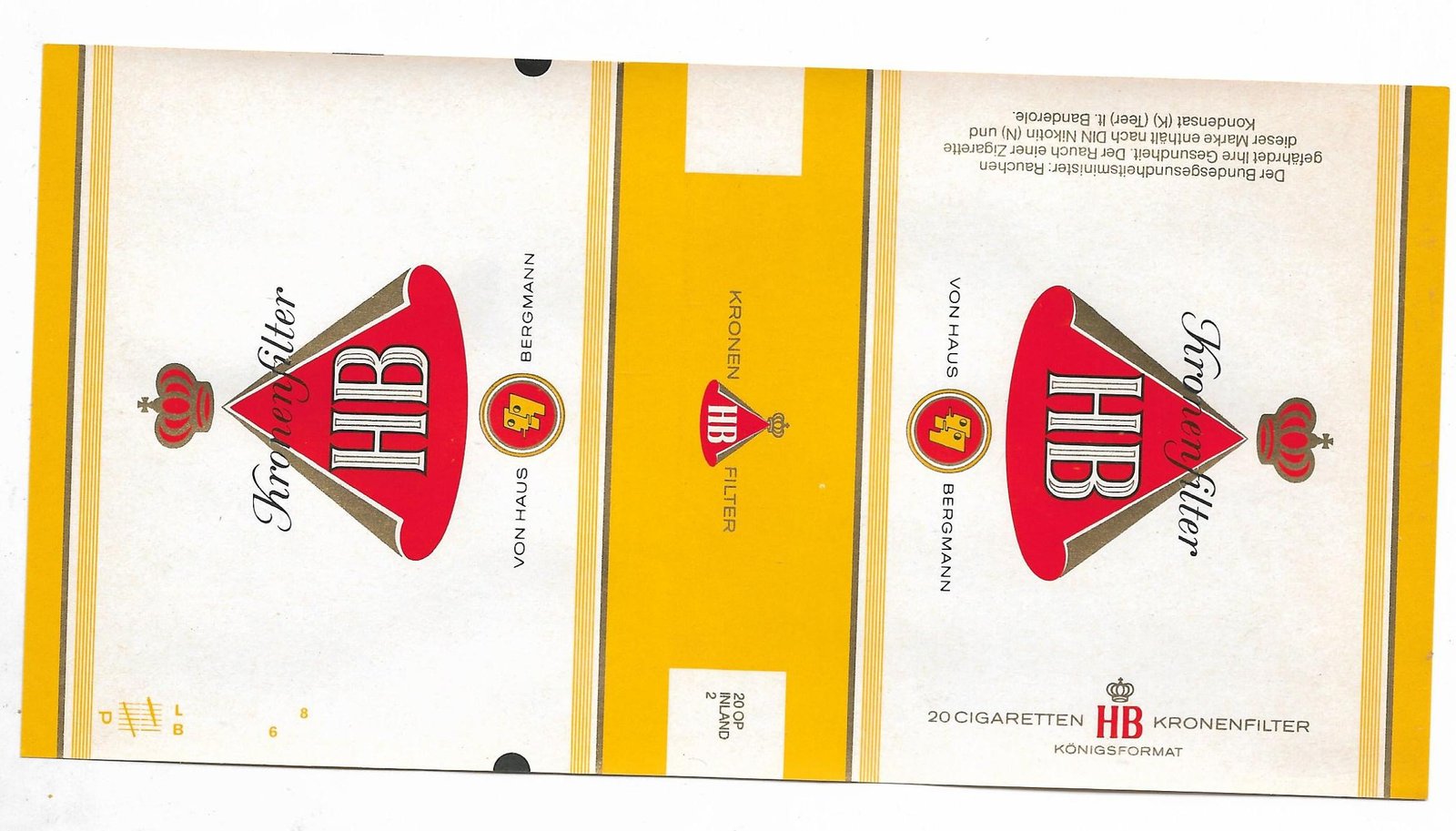 MARQUILLA KRONENFILTER 20 CIGARRILLOS ALEMANIA