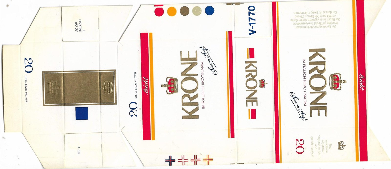 MARQUILLA KRONE 20 CIGARRILLOS ALEMANIA BOX