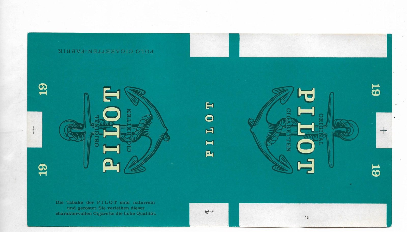 MARQUILLA PILOT 19 CIGARRILLOS ALEMANIA