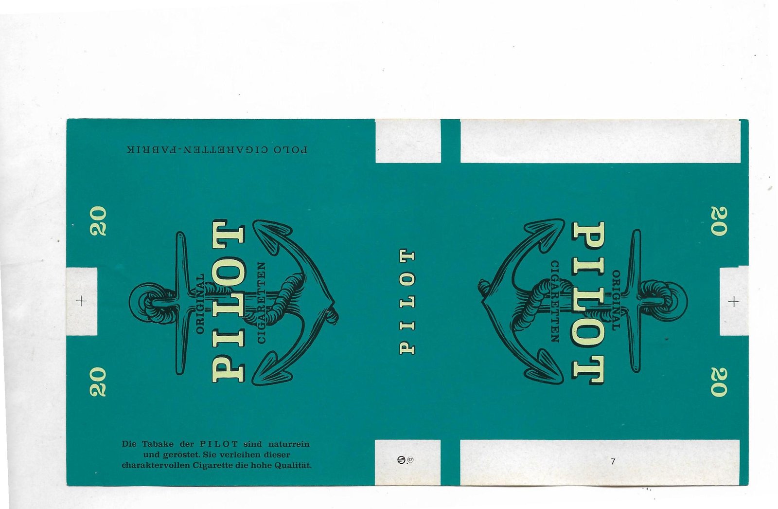 MARQUILLA PILOT 20 CIGARRILLOS ALEMANIA