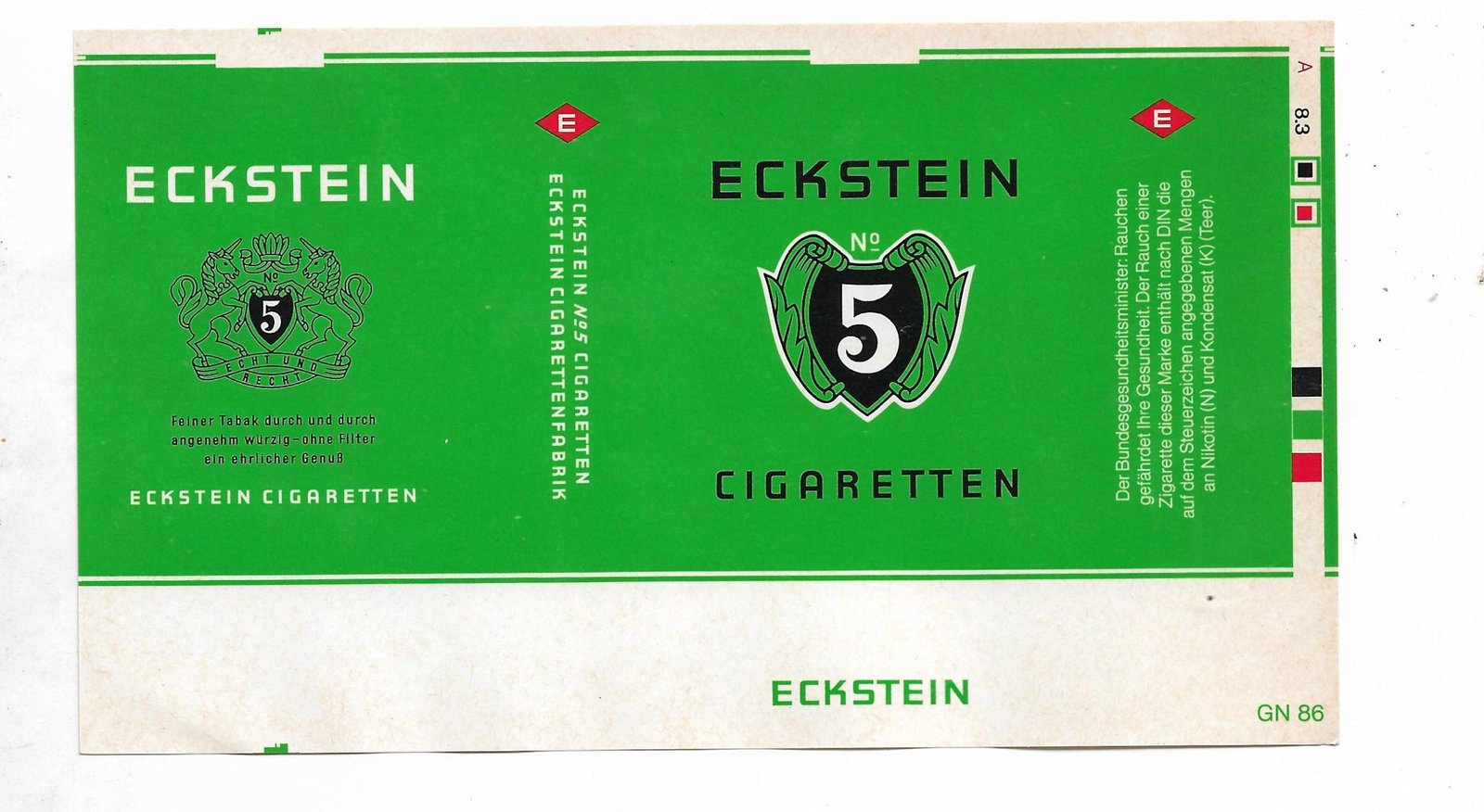 MARQUILLA ECKSTEIN 5 21 CIGARRILLOS ALEMANIA