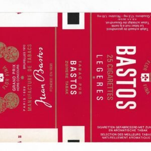 MARQUILLA BASTOS 25 CIGARRILLOS BÉLGICA