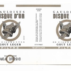 MARQUILLA GAULOISES DISQUE D´OR 20 CIGARRILLOS SUIZA