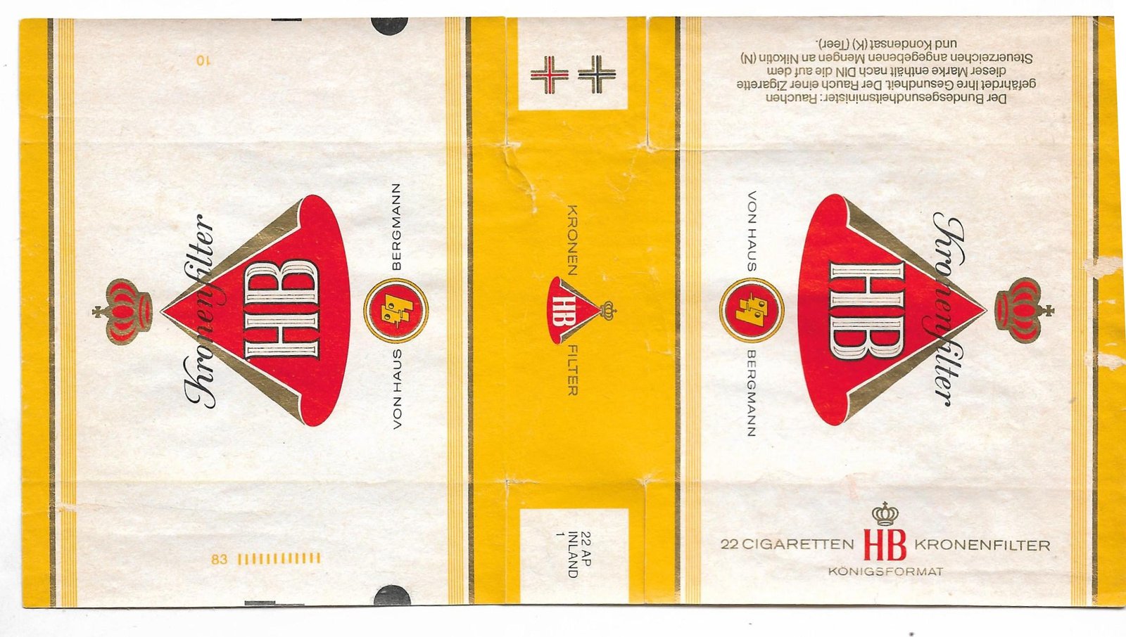 MARQUILLA KRONENFILTER 22 CIGARRILLOS ALEMANIA