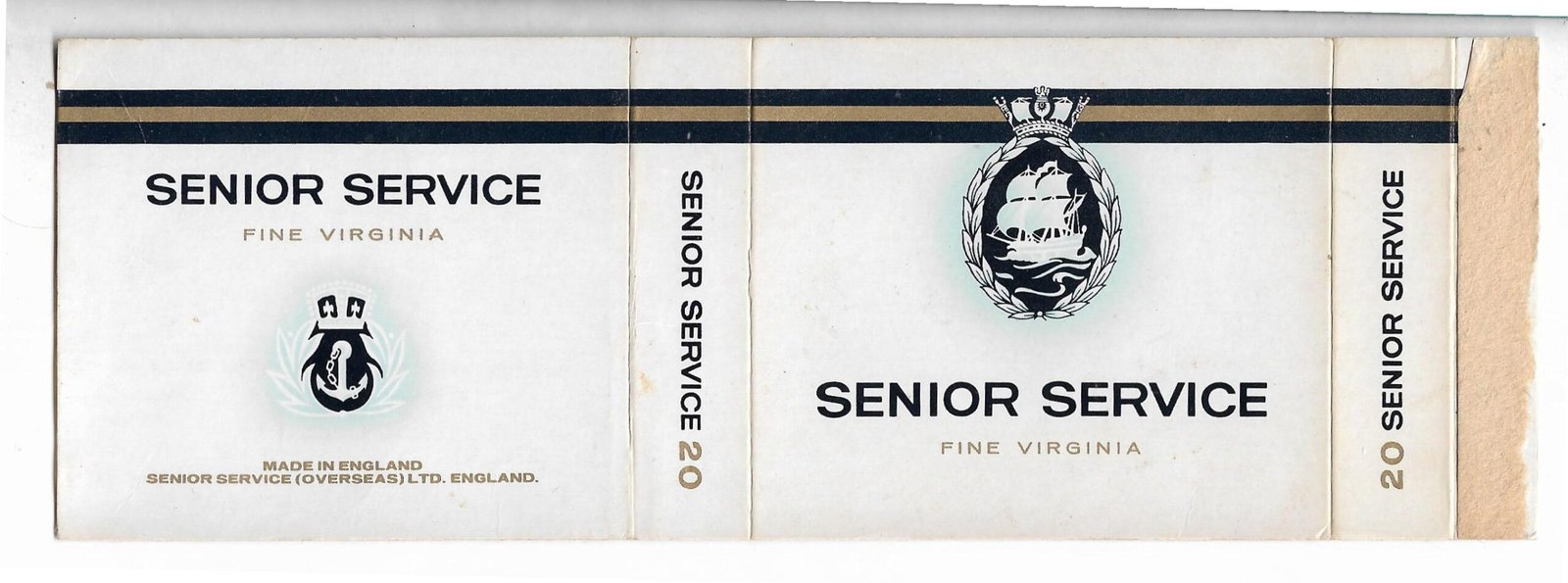 MARQUILLA  SENIOR SERVICE 20 CIGARRILLOS INDUSTRIA  INGLATERRA SOFT