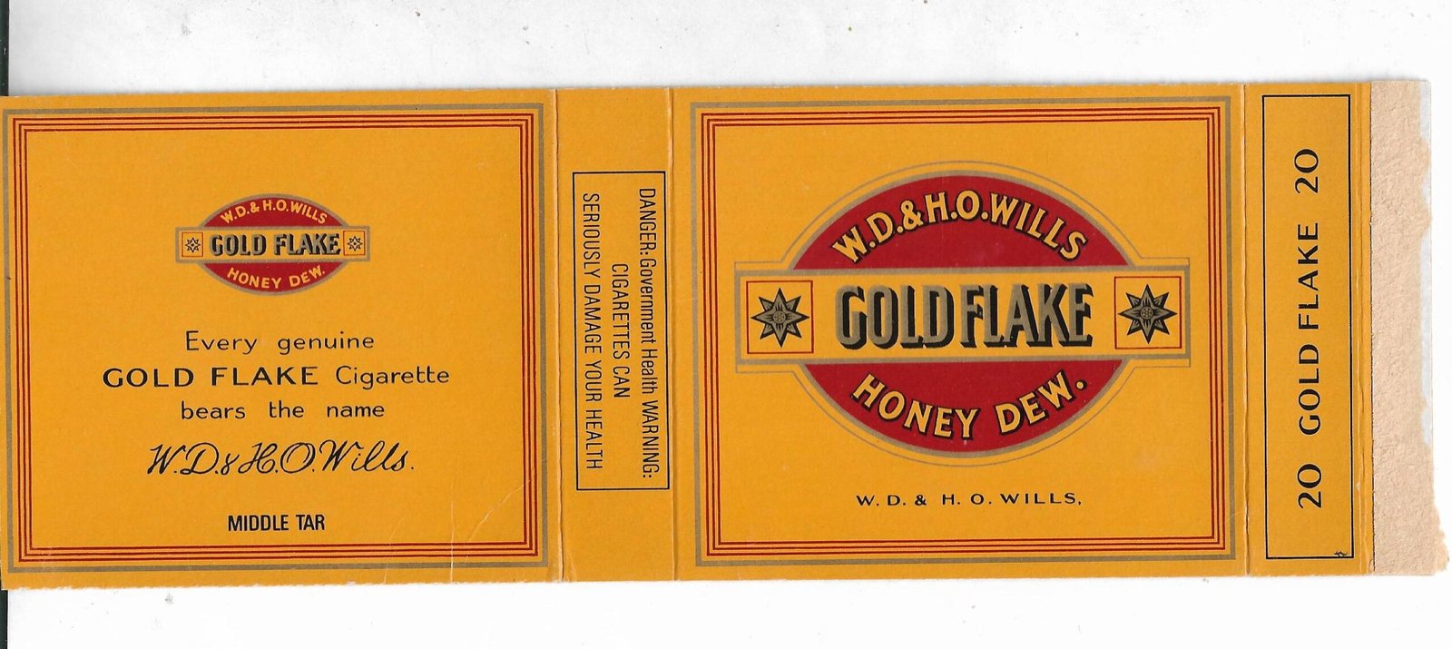 MARQUILLA GOLDFLAKE 20 CIGARRILLOS INDUSTRIA INGLATERRA BOX