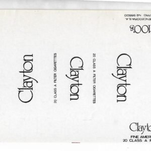 MARQUILLA CLAYTON 20 CIGARRILLOS INDUSTRIA PARAGUAYA SOFT