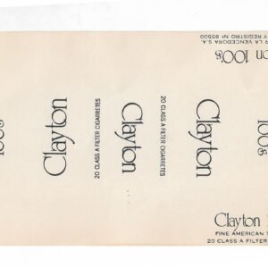 MARQUILLA CLAYTON 20 CIGARRILLOS INDUSTRIA PARAGUAYA SOFT
