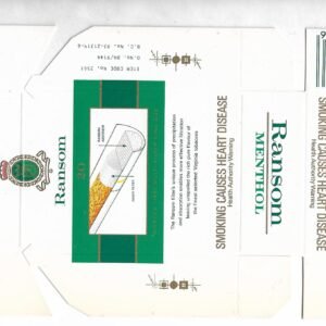MARQUILLA RANSON MENTHOL 20 CIGARRILLOS DE AUSTRALIA BOX