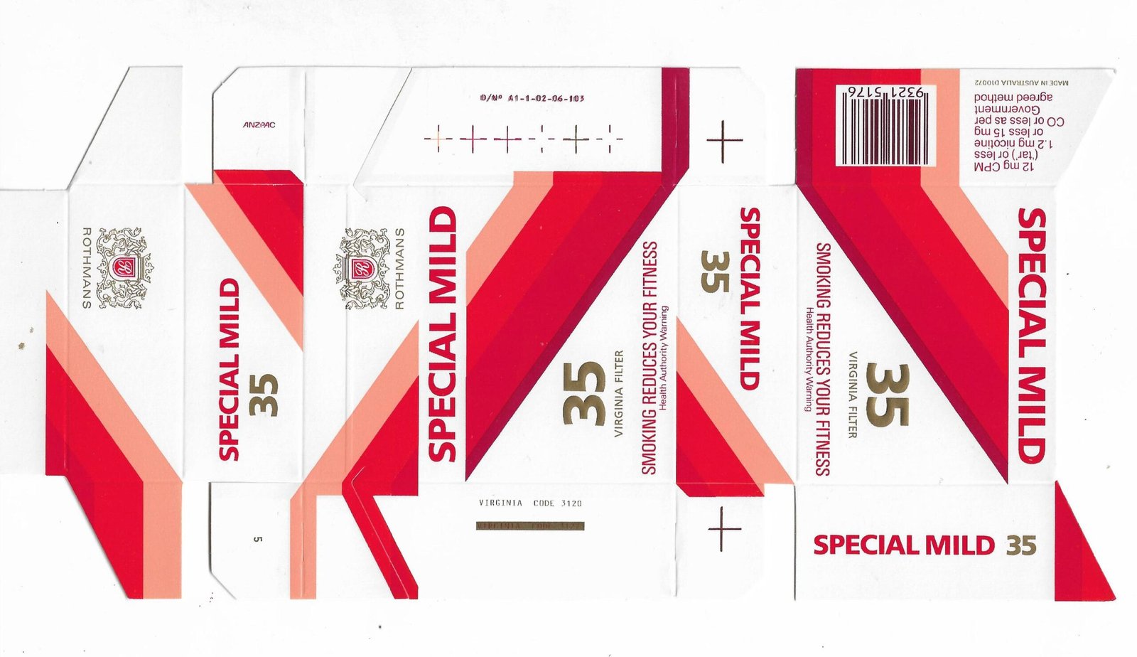 MARQUILLA ROATHMANS SPECIAL MILD 35 CIGARRILLOS DE AUSTRALIA BOX
