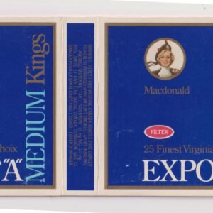 MARQUILLA MACDONALD EXPORT ´´A´´ 25 CIGARRILLOS INDUSTRIA CANADA SOFT