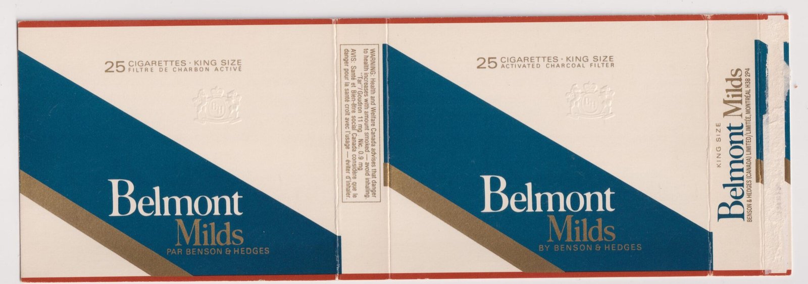 MARQUILLA BELMONT MILDS 25 CIGARRILLOS INDUSTRIA CANADA SOFT