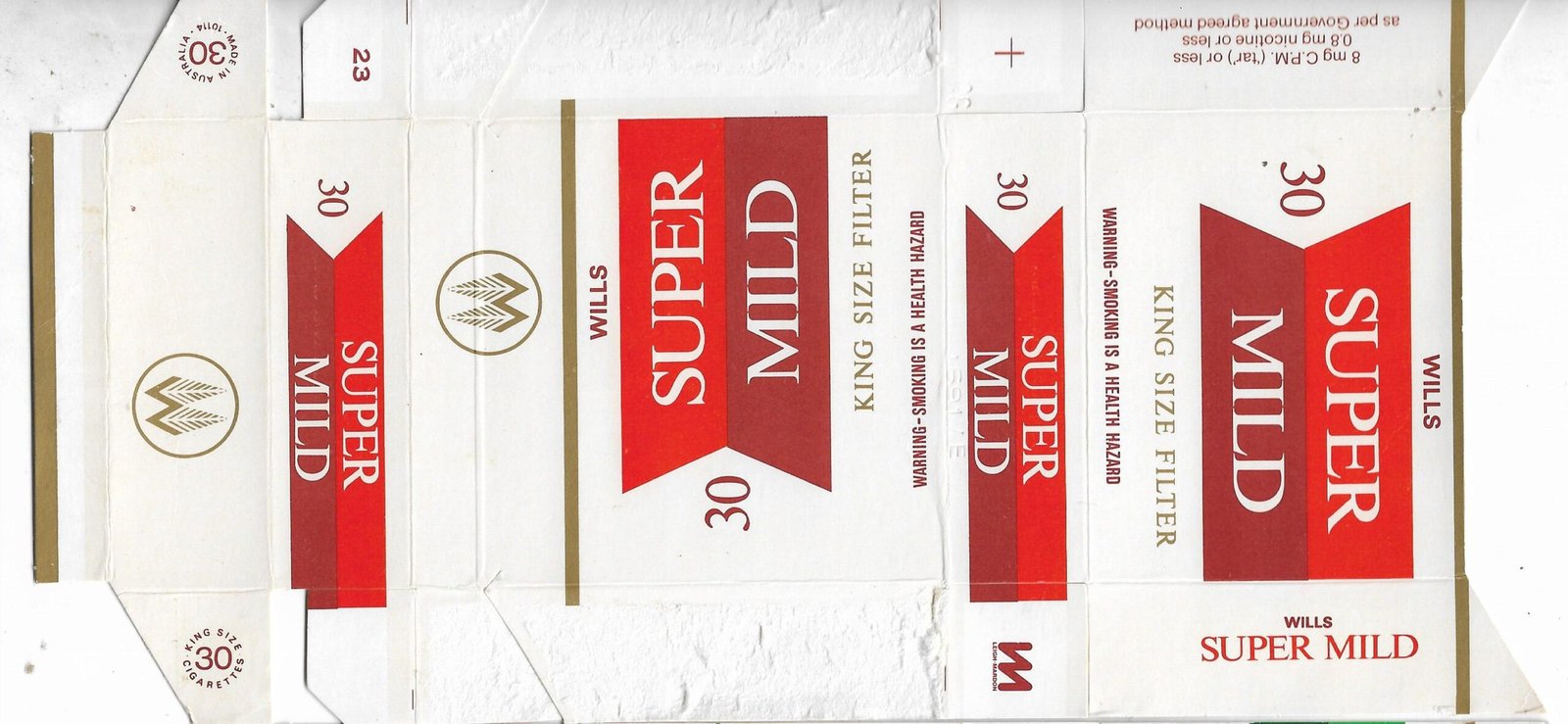 MARQUILLA WILLS SUPER MILD 20 CIGARRILLOS DE AUSTRALIA BOX