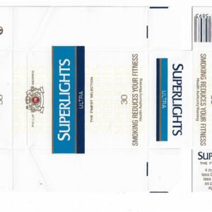 MARQUILLA PHILIP MORRIS SUPERLIGHTS 30 CIGARRILLOS DE AUSTRALIA BOX