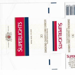 MARQUILLA PHILIP MORRIS SUPERLIGHTS 30 CIGARRILLOS DE AUSTRALIA BOX