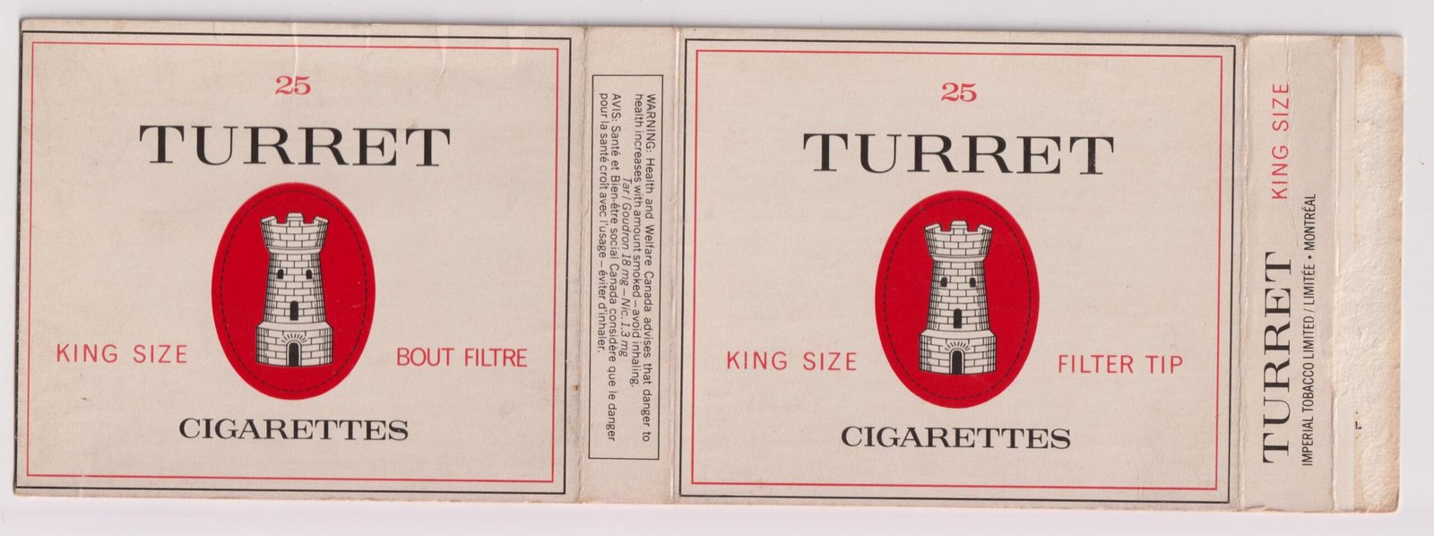 MARQUILLA TURRET 25 CIGARRILLOS INDUSTRIA CANADA SOFT