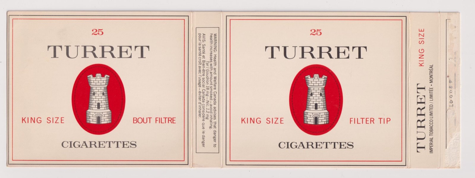 MARQUILLA TURRET 25 CIGARRILLOS INDUSTRIA CANADA SOFT