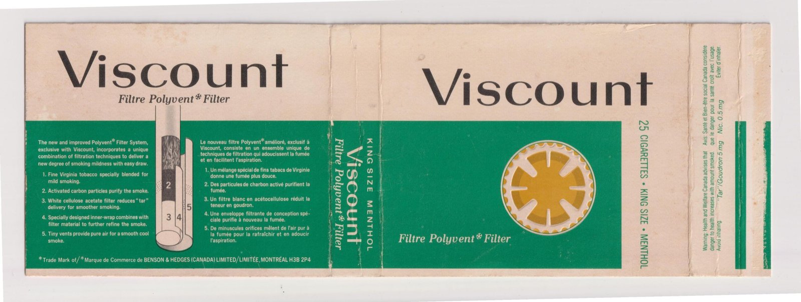 MARQUILLA VISCOUNT 25 CIGARRILLOS INDUSTRIA CANADA SOFT