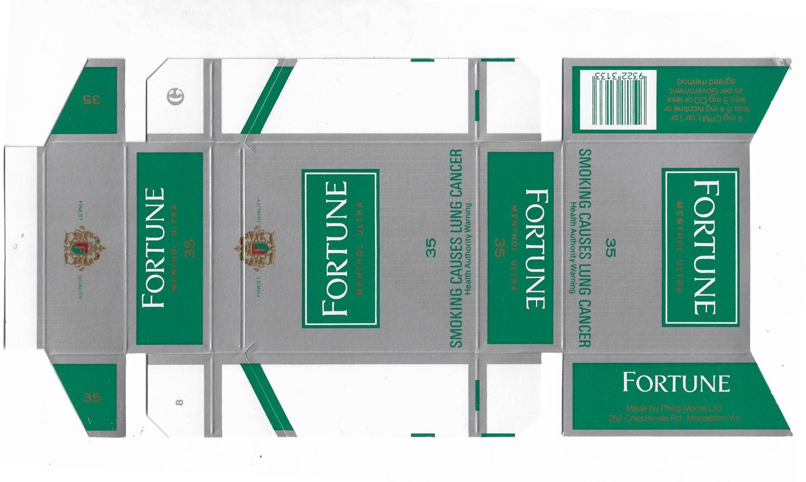 MARQUILLA FORTUNE MENTHOL 35 CIGARRILLOS DE AUSTRALIA BOX