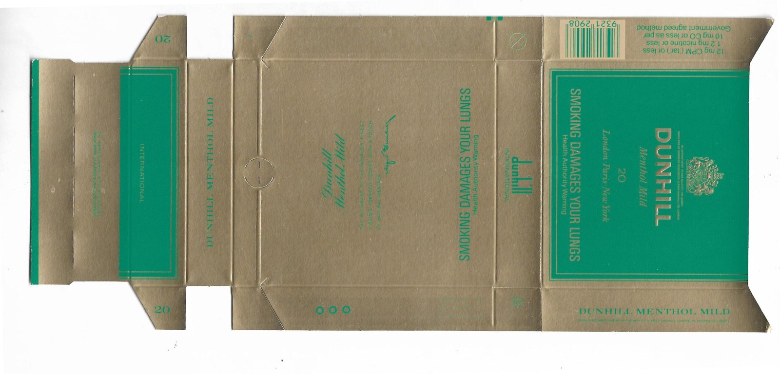 MARQUILLA DUNHILL 20 CIGARRILLOS DE AUSTRALIA BOX