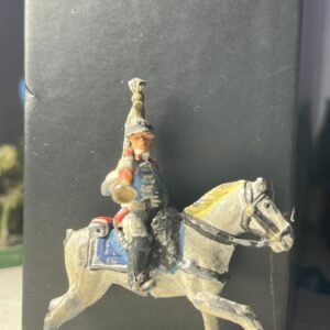 FIGURA DE JINETE A CABALLO TOCANDO LA CORNETA DE PLOMO
