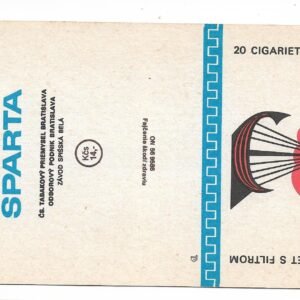 MARQUILLA SPARTA 20 CIGARRILLOS INDUSTRIA CHECOSLOVAQUIA SOFT