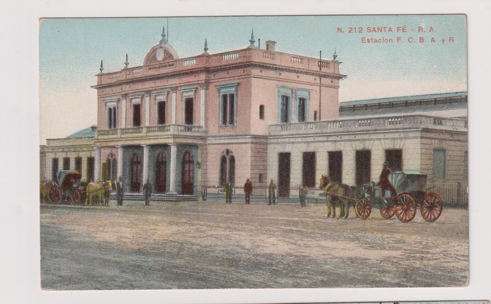 POSTAL N°212 SANTA FÉ - R.A ESTACIÓN F. C. B. A Y R